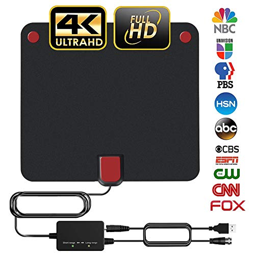 Amplified HD Digital Indoor TV Antenna with 2019 Newest Powerful Amplifier Signal Booster Support 4K 1080P 60-120 Miles Range Digital Antenna for HDTV Free View Channels - Thumbnail 7