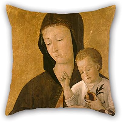 Throw Pillow Case Of Oil Painting Gentile Bellini - Madonna With Child And Two Donors,for Car Seat,indoor,bf,sofa,boy Friend,kids Girls 16 X 16 Inches / 40 By 40 Cm(twice Sides)
