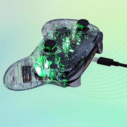 Afterglow Clear Mando de juego RGB inalámbrico para Nintendo Switch 2