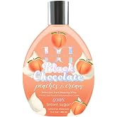 Brown Sugar Peaches &amp; Cream 400X Double Dark Black Chocolate Bronzing Whip Tanning Lotion &ndash; Ultra Rich Skin Softening Formula for Deep, Long-Lasting Color &ndash; 13.5 oz
