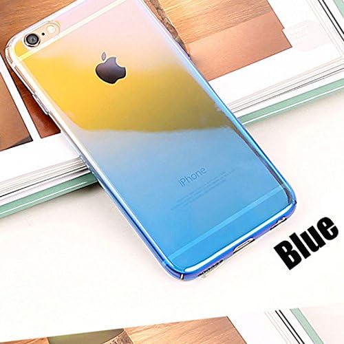 iPhone 7 Plus Case, SHF - Transparent Aurora Gradient Color Hard PC - Oil Plating - Scratch Resistant - Anti Skid Case Cover Cute and Elegant for Apple iPhone 7Plus (2016) (Blue)
