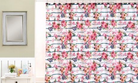 Indecor Home Bath in a Box 18-Piece Bathroom Set, Floral, Pink