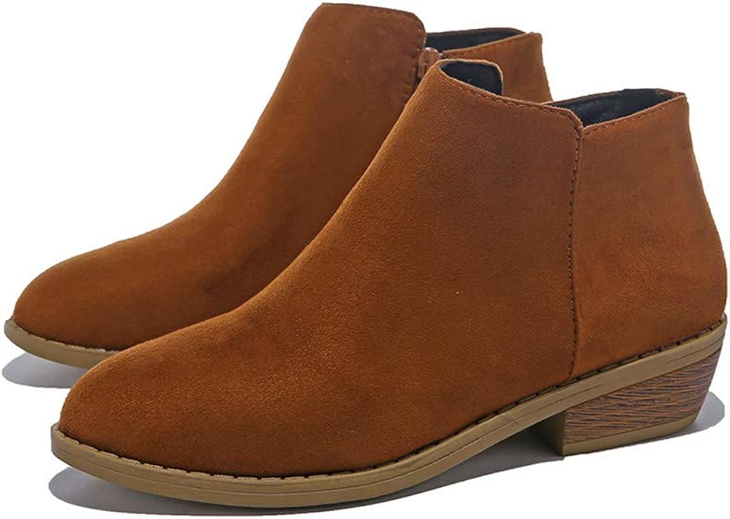 block heel zip side ankle boots