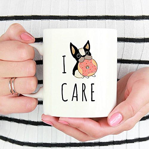 LIZNICE - I donut care Frenchie French Bulldog Coffee Mug, Dog Coffee Mugs, Funny Coffee Mug, Dog lover gift Cup Mug, MUG 15oz