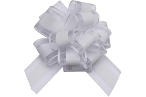 HSXJJ 6 Pcs Large Gift Bow,white gift bow,6 inches,Basket and Wedding Decoration,Holiday and Birthday Presents Wrapping Bows(White)