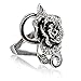 Blowin Newest Womens Ladies Gothic Vintage Stainless Steel Big Rose Flower Band Ring (9)