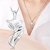 WDIYIEETN Fashion Jewelry 925 Sterling Silver Cute Fox Pendant Necklace with 18 inch Box Chain