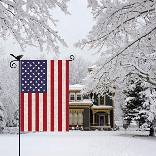 Mogarden American Garden Flag, Double Sided, 12.5 x 18 Inches, Weatherproof Heavy Burlap USA Yard Flag