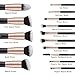 YEOTWIN 14Pcs Makeup Brushes & 5 Blender Sponge, Premium Synthetic Foundation Brush, Blending Face Powder Blush Concealers Eye Shadows Make Up Brushes set, eyebrow brush (Rose Golden)
