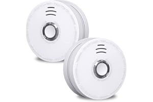 Smoke Detector, Andyssey Fire Alarms Smoke Detectors 9V Replaceable Battery Operated Photoelectric Smoke Alarms with Low Battery Warning, UL Listed Fire Detector for Home, 2 Packs