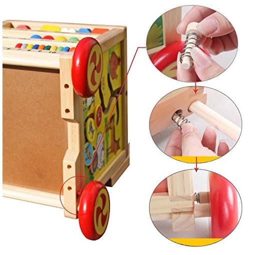 Timy Wooden Learning Bead Maze Cube 5 in 1 Activity Center Educational Toy - Image 6