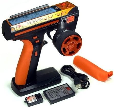 IFSO 2.4GHz 3-Channel FlySky FS-GT3C Transmitter with GR3E Receiver For RC Cars Boat (Orange)