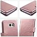ULAK Galaxy S7 Case, Magnetic Premium PU Leather Flip Wallet Case Stand Folio Cover with Built-in 9 Slots and Wrist Strap for Samsung Galaxy S7 (5.1 inch) 2016 Release (Rose Gold) Will not Fit S7 Edge