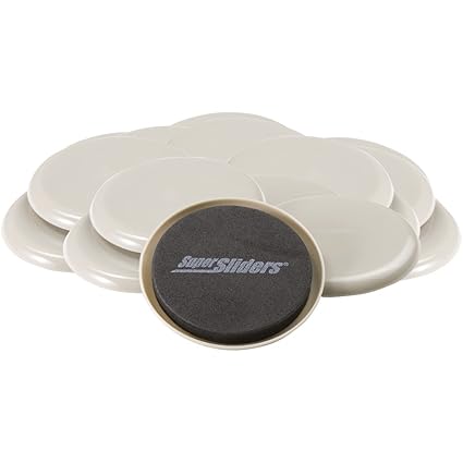 SuperSliders Reusable Furniture Sliders for Carpeted Surfaces (4 Pieces) - 2-1/2 x 9, Rectangle SuperSliders