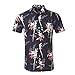 NUTEXROL Hawaiian Shirts Mens Bamboo Print Beach Aloha Party Holiday