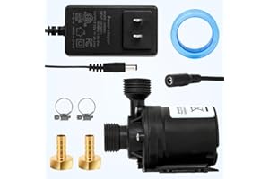 HIKSUKY 14A DC 12V Submersible Solar Water Heater Circulation Pump, 6M Head, 13LPM (3.43 GPM), with DC Power Supply Adapter, Quiet Operation&High-Temperature Resilience, Hot Water Pump for Various Fields