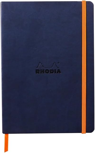 Rhodia Rhodiarama Flexible Notebook A5 Midnight Blue Dotted 160p Clairefontaine