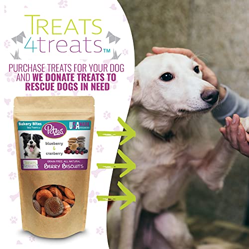 Petzos Berry Biscuits, Gourmet Cranberry and Blueberry Dog Biscuits, All Natural Dog Treats