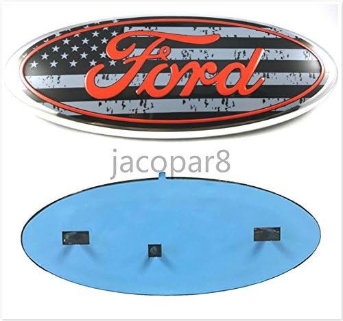 Gosweet F-9Q International Truck USA Flag Ford 2004-2014 F150 F250 F350 Edge Explorer Front Grille/Tailgate (No camera) Emblem Oval Decal Badge Nameplate 9" X 3.5" (USA Flag)