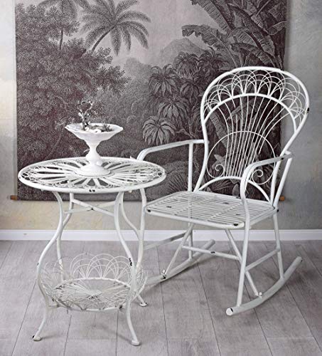 Gartentisch Weiss Eisentisch Shabby Chic Beistelltisch Balkontisch Terrassentisch aja264 Palazzo Exklusiv – Bild 4