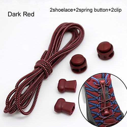 dfnbrhg A Pair of No Tie Elastic Shoelaces Durable Shoestrings Locking Shoe Laces for Sneakers Sports and Outdoor Activities