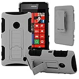NOKIA Lumia 520 Case, CellJoy [Future Armor] (Gray) Nokia 520 Hybrid Cases Full Body Dual Protective Cover [Heavy Duty] Kickstand Case »»Shock-proof«« [Belt Clip Holster Combo] Robot Case