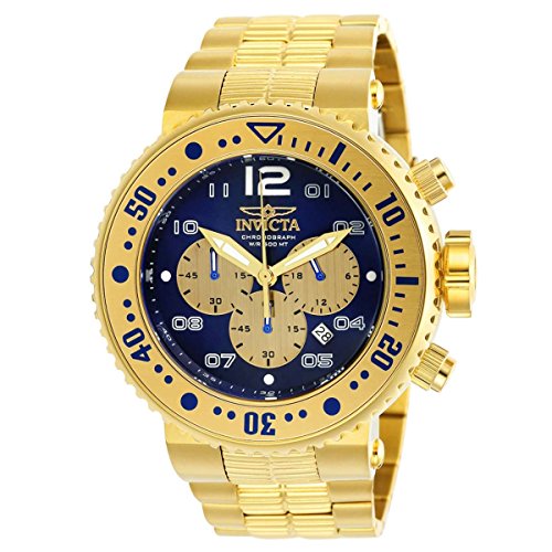 Invicta Men's 'Pro Diver' Quartz Stainless Steel Casual Watch, Color:Gold-Toned (Model: 25077)