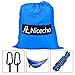 Nicecho Double Camping Parachute Hammock, Lightweight Nylon Portable Hammock, Best Garden Double Hammock For Backpacking, Travel, Camping, Beach, Yard or Any Adventure (Blue and Gray)