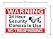 24 Hour Video Surveillance Sign cctv Warning Signs home security 11”x 7” signs Rust Free Outdoor Waterproof Plastic Fade Resistant UV Protective Ink Sign Made in USA!