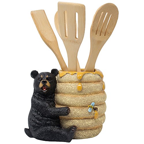 Decorative Black Bear Utensil Holder