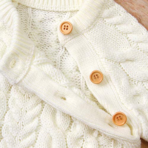 Baby Footies Knit Romper Jumpsuit Lange mouwen Bovenkleding Outfits, Sweater Jumpsuit Winter Knit Romper Kleding voor 0… - Image 5