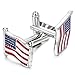 FIBO STEEL American Flag Cufflinks for Men Business Wedding 1 Pair