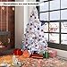 Goplus 6ft White Christmas Tree with Solid Metal Legs Perfect for Holiday Indoor and Outdoor Decoration