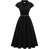 Wedtrend 1950's Vintage Dresses for Women Cocktail Dress with Belt Modest Church Dress Wedding Guest Dresses with Pockets