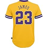 Amazon Com Outerstuff Lebron James Los Angeles Lakers 23 Yellow Youth Icon Edition Swingman Jersey Clothing