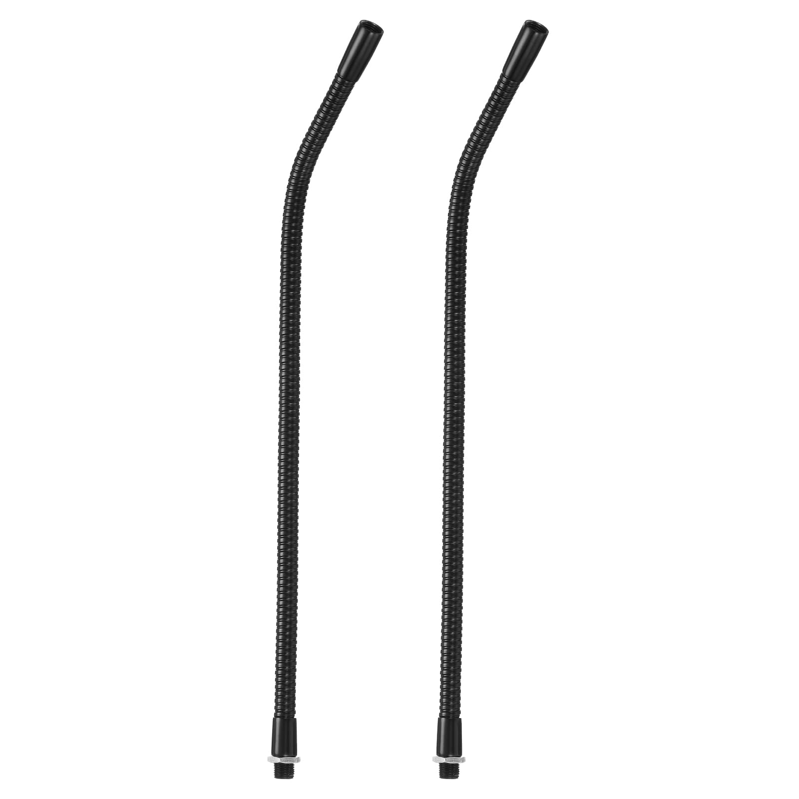 PATIKIL 13.8" Universal Gooseneck Hose, 2 Pcs M10 Fine Thread Bendable Metal Hose Flexible Arm Soft Tube Extension for Lamp, DIY Equipment, Black