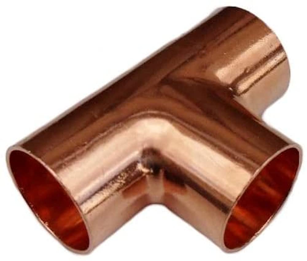Merriway BH04458 22 mm Copper End Feed Fitting Equal Tee