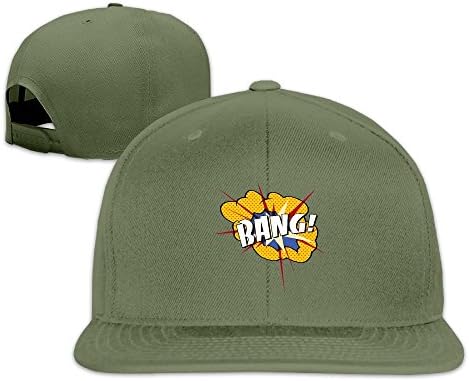 Odr KOPWIEA Mens Pop-burst Fonts Flash Funny Baseball ForestGreen Caps Adjustable Snapback