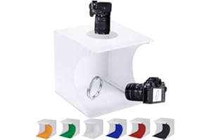 Mini Photo Studio Tent Jewelry Light Box Kit, SENLIXIN Portable Foldable Small Home Photography Studio Light Box Booth Shooting Tent with LED Light Strips - with 6 Color Background (20x20x20cm)