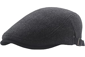 PTDUABENLU Mens Herringbone Tweed Newsboy Cap Flat Ivy Gatsby Hat Adjustable Cabbie Cap for Women