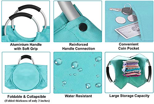 Brieftons 115L Extra Large Laundry Basket, Collapsible Fabric Laundry Hamper Storage Bag, Foldable Clothes Tote with Aluminium Handles, Coin Pocket, Perfect for Washing, Storage & Organization Needs