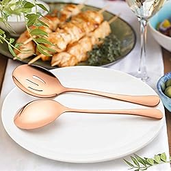 LIANYU 6-Piece Copper Serving Spoons, Copper
