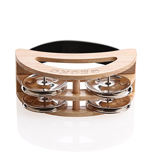 GECKO Percussion Cajon Player's Foot Tambourine with Steel Jingles - Thumbnail 2