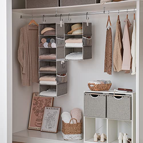 StorageWorks 6Shelf Hanging Closet Organizers, Two 3Shelf Separable