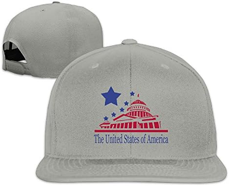 Unisex Americana Collection Washington.D.C Snapback Adjustable Hat One Size--Ash