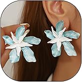 Large Flower Earrings for Women,Exaggerated Floral Petal Dangle Drop Earrings Trendy Jewelry