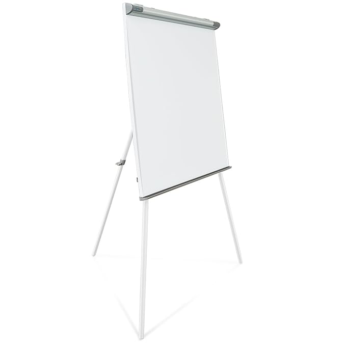 Master of Boards® Profi Flipchart mit Dreibein-Stativ | vielseitig einsetzbar | ausklappbare Papierhalter | Whiteboard mit St