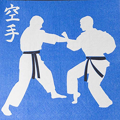 Karate Shaped Plate & Napkin Sets (35+ Pieces for 16 Guests!), Martial Arts Party Supplies, Karate Gi Tableware Sets, Birthday Decorations