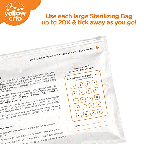 image for Yellow Crib Microwave Steam Sterilizer Bag (5 Pcs) - 100% Safe & Easy 