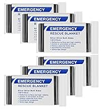 UMYMAYDO1 Emergency Thermal Blankets, Space Blanket Survival Kit Camping Blanket, Designed for Outdoors, Camping, Hiking, Survival, Marathons or First Aid, 6 Pack